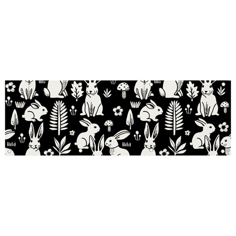 Easter bunny pattern Banner and Sign 9  x 3  from ArtsNow.com Front