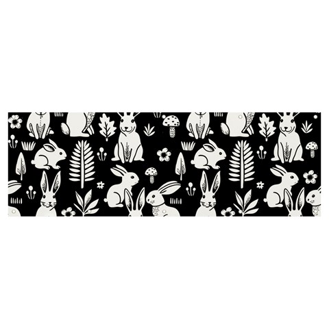 Easter bunny pattern Banner and Sign 12  x 4  from ArtsNow.com Front