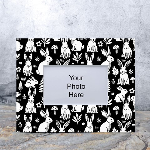 Easter bunny pattern White Tabletop Photo Frame 4 x6  from ArtsNow.com Front