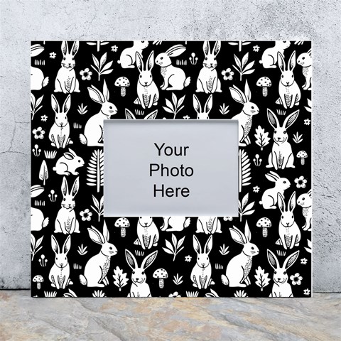 Easter bunny pattern White Wall Photo Frame 5  x 7  from ArtsNow.com Front