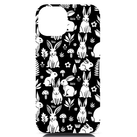 Easter bunny pattern iPhone 14 Black UV Print PC Hardshell Case from ArtsNow.com Front