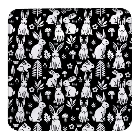 Easter bunny pattern Square Glass Fridge Magnet (4 pack) from ArtsNow.com Front