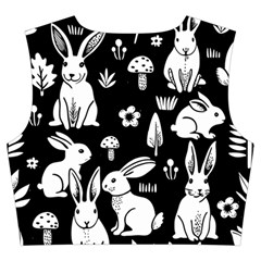 Easter bunny pattern Trumpet Sleeve Cropped Top from ArtsNow.com Back