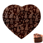 Easter bunny pattern Heart Wood Jewelry Box