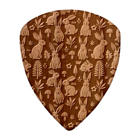Easter bunny pattern Guitar Shape Wood Guitar Pick Holder Case And Picks Set from ArtsNow.com Pick