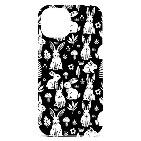 Easter bunny pattern iPhone 15 Plus Black UV Print PC Hardshell Case from ArtsNow.com Front