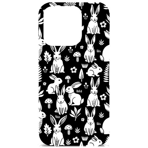 Easter bunny pattern iPhone 15 Pro Black UV Print PC Hardshell Case from ArtsNow.com Front