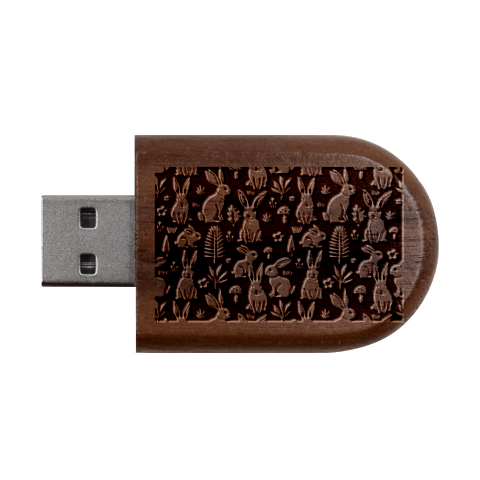 Easter bunny pattern Wood Oval USB Flash Drive from ArtsNow.com USB