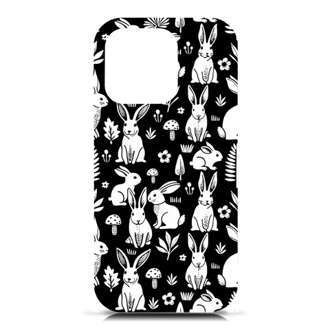 Easter bunny pattern iPhone 16 Pro Black UV Print PC Hardshell Case from ArtsNow.com Front