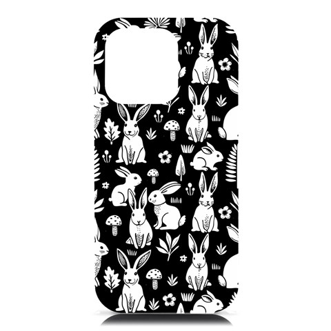 Easter bunny pattern iPhone 16 Pro Max Black UV Print PC Hardshell Case from ArtsNow.com Front