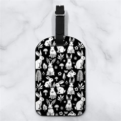 Easter bunny pattern Nappa Leather Luggage Tag Rectangle from ArtsNow.com Back