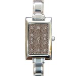 Brown Beige Snake Pattern Rectangle Italian Charm Watch