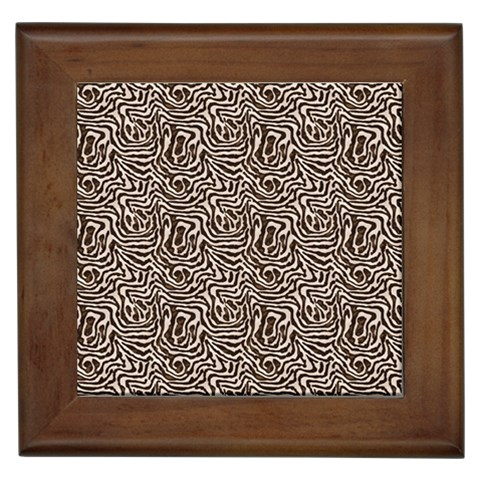 Brown Beige Snake Pattern Framed Tile from ArtsNow.com Front