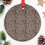Brown Beige Snake Pattern Ornament (Round)