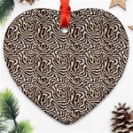 Brown Beige Snake Pattern Ornament (Heart)
