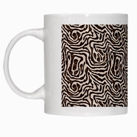 Brown Beige Snake Pattern White Mug from ArtsNow.com Left
