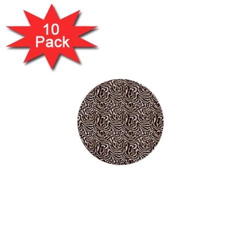 Brown Beige Snake Pattern 1  Mini Buttons (10 pack)  from ArtsNow.com Front