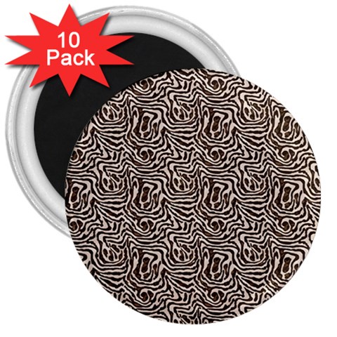Brown Beige Snake Pattern 3  Magnets (10 pack)  from ArtsNow.com Front