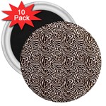 Brown Beige Snake Pattern 3  Magnets (10 pack) 
