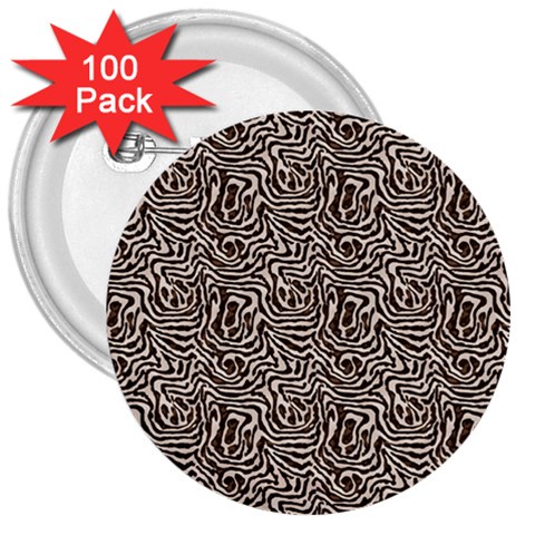 Brown Beige Snake Pattern 3  Buttons (100 pack)  from ArtsNow.com Front