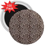 Brown Beige Snake Pattern 3  Magnets (100 pack)