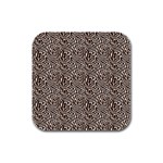 Brown Beige Snake Pattern Rubber Square Coaster (4 pack)
