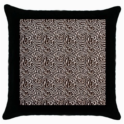 Brown Beige Snake Pattern Throw Pillow Case (Black) from ArtsNow.com Front