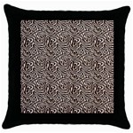Brown Beige Snake Pattern Throw Pillow Case (Black)
