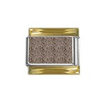 Brown Beige Snake Pattern Gold Trim Italian Charm (9mm)