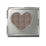 Brown Beige Snake Pattern Mega Link Heart Italian Charm (18mm)