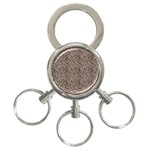 Brown Beige Snake Pattern 3-Ring Key Chain