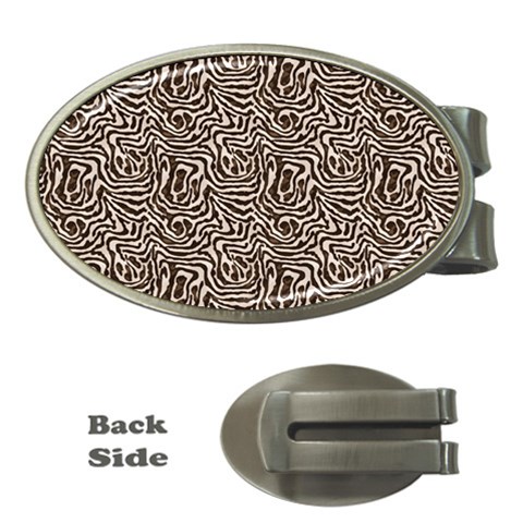 Brown Beige Snake Pattern Money Clips (Oval)  from ArtsNow.com Front