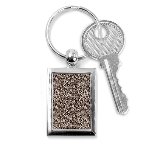 Brown Beige Snake Pattern Key Chain (Rectangle) from ArtsNow.com Front