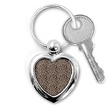 Brown Beige Snake Pattern Key Chain (Heart)