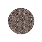 Brown Beige Snake Pattern Rubber Round Coaster (4 pack)