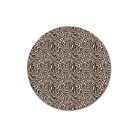 Brown Beige Snake Pattern Magnet 3  (Round) from ArtsNow.com Front
