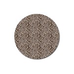 Brown Beige Snake Pattern Magnet 3  (Round)