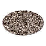 Brown Beige Snake Pattern Oval Magnet