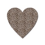 Brown Beige Snake Pattern Heart Magnet