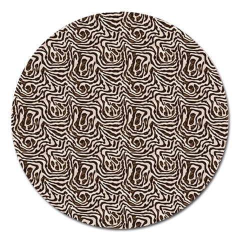 Brown Beige Snake Pattern Magnet 5  (Round) from ArtsNow.com Front