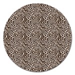 Brown Beige Snake Pattern Magnet 5  (Round)