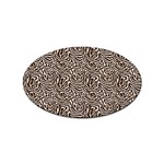 Brown Beige Snake Pattern Sticker Oval (10 pack)