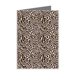 Brown Beige Snake Pattern Mini Greeting Card
