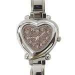 Brown Beige Snake Pattern Heart Italian Charm Watch