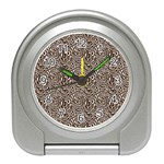Brown Beige Snake Pattern Travel Alarm Clock