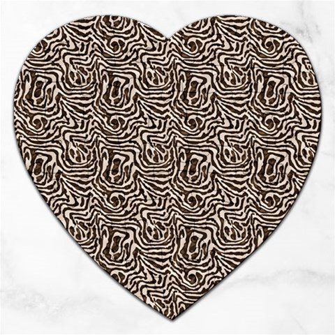 Brown Beige Snake Pattern Jigsaw Puzzle (Heart) from ArtsNow.com Front