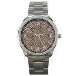 Brown Beige Snake Pattern Sport Metal Watch