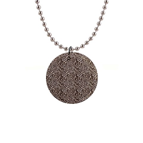 Brown Beige Snake Pattern 1  Button Necklace from ArtsNow.com Front