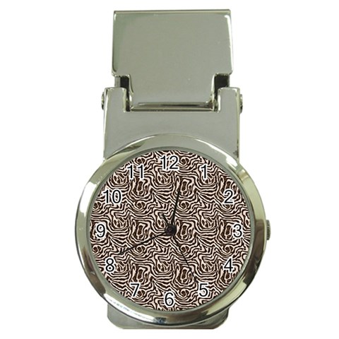 Brown Beige Snake Pattern Money Clip Watches from ArtsNow.com Front