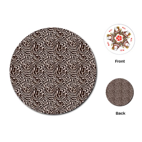 Brown Beige Snake Pattern Playing Cards Single Design (Round) from ArtsNow.com Front
